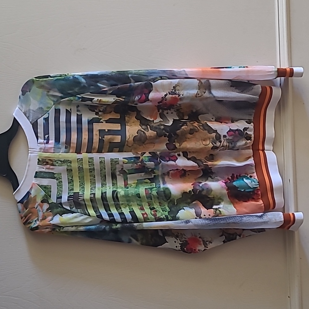 Clover Canyon Multicolor Patterned Sheer Top Sz S - Picture 2 of 6